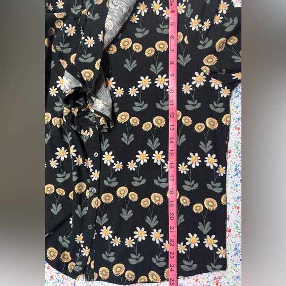 BODEN, Ruffle Front Jersey Shirt Black, US 10 R UK 14 floral new with tags - Picture 13 of 14